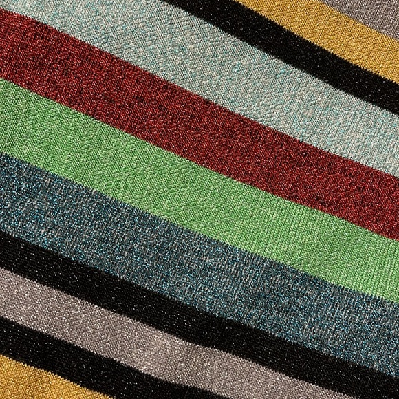 L.A.M.B. Dress Vintage Striped Glitter Tinsel Lamb Wool Dress XL Y2K - Picture 12 of 14